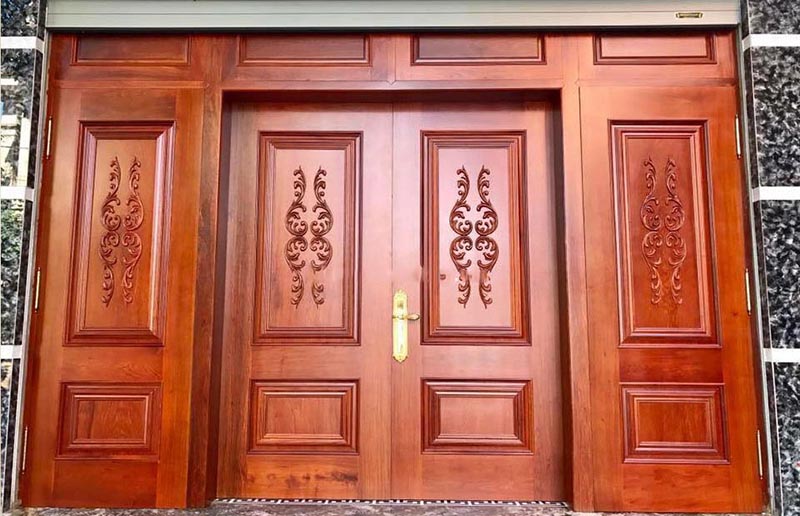 Hình ảnh: Mẫu cửa gỗ 4 cánh phong cách tân cổ điển cho biệt thự kiểu Pháp