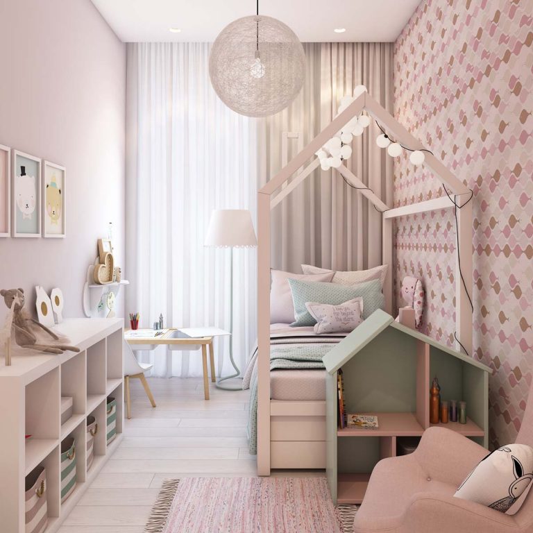 Thiết kế nội thất phòng ngủ con gái đáng yêu và phù hợp sở thích
